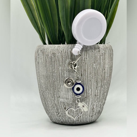 🧿🩵 Evil Eye Badge Reel Charm - Picture 2 of 3